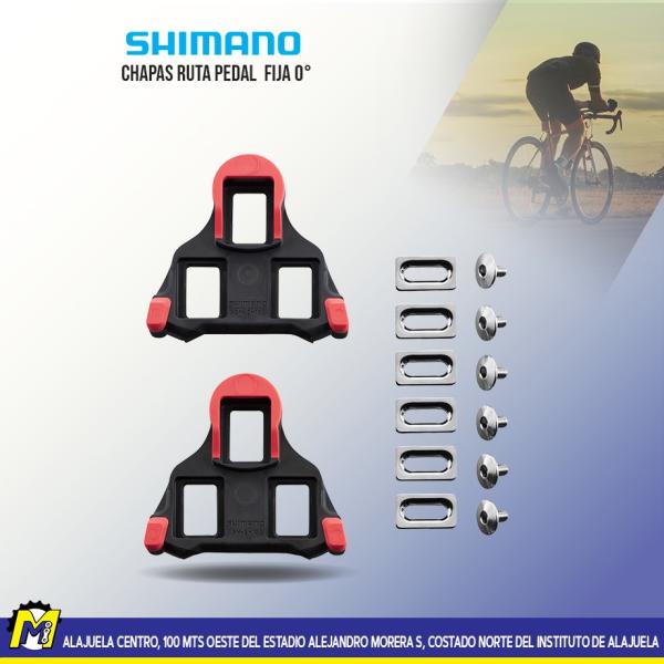 CHAPA RUTA PEDAL ROJA FIJA 0° SHIMANO SM-SH10