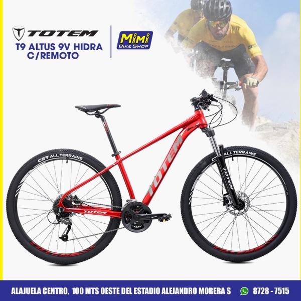 BICICLETA MTB TOTEM T9 ALTUS 9V HIDRA C/REMOTO 16" VINO/GRIS