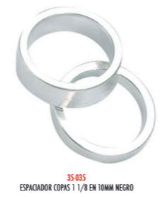 [35-035] ESPACIADOS COPA 1 1/8 EN 10MM NEGRO