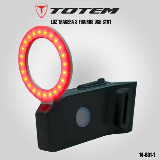 [14-801-1] LUZ TRASERA TOTEM 3 FIGURAS USB CT01