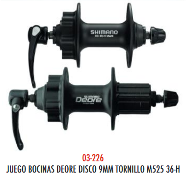 [03-226] JUEGO BOCINAS SHIMA DISCO TORNILLO 8/9/10V M525 36H